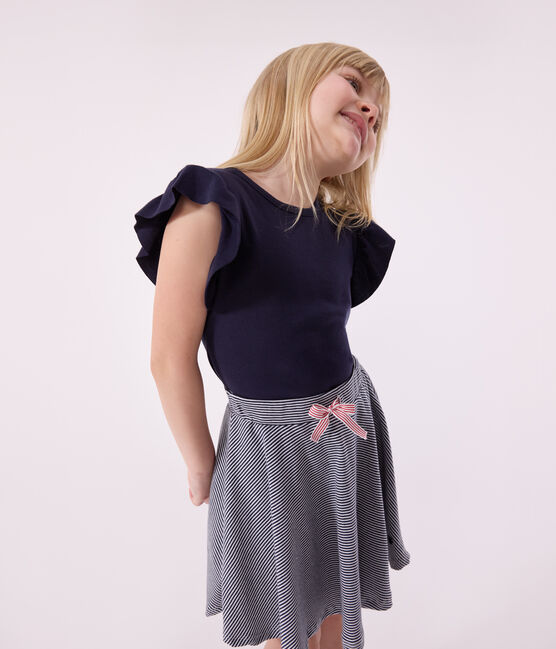 T-shirt in katoen voor meisjes blauw SMOKING