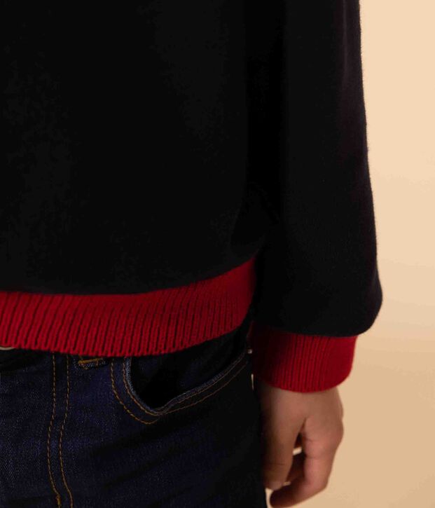 Sweatshirt imprim&eacute; en molleton enfant fille / gar&ccedil;on bleu marine