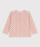Baby-T-shirt met lange mouwen in katoen roze SALINE/wit MULTICO