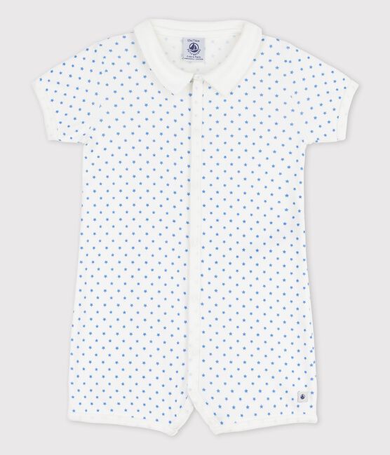 Combicourt étoile bébé en coton blanc MARSHMALLOW/bleu BRASIER