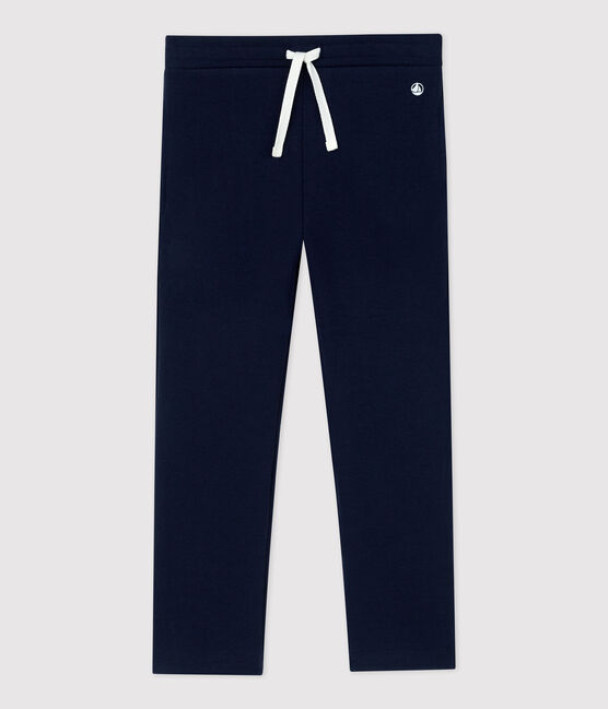 Pantalon confortable en coton enfant fille bleu SMOKING