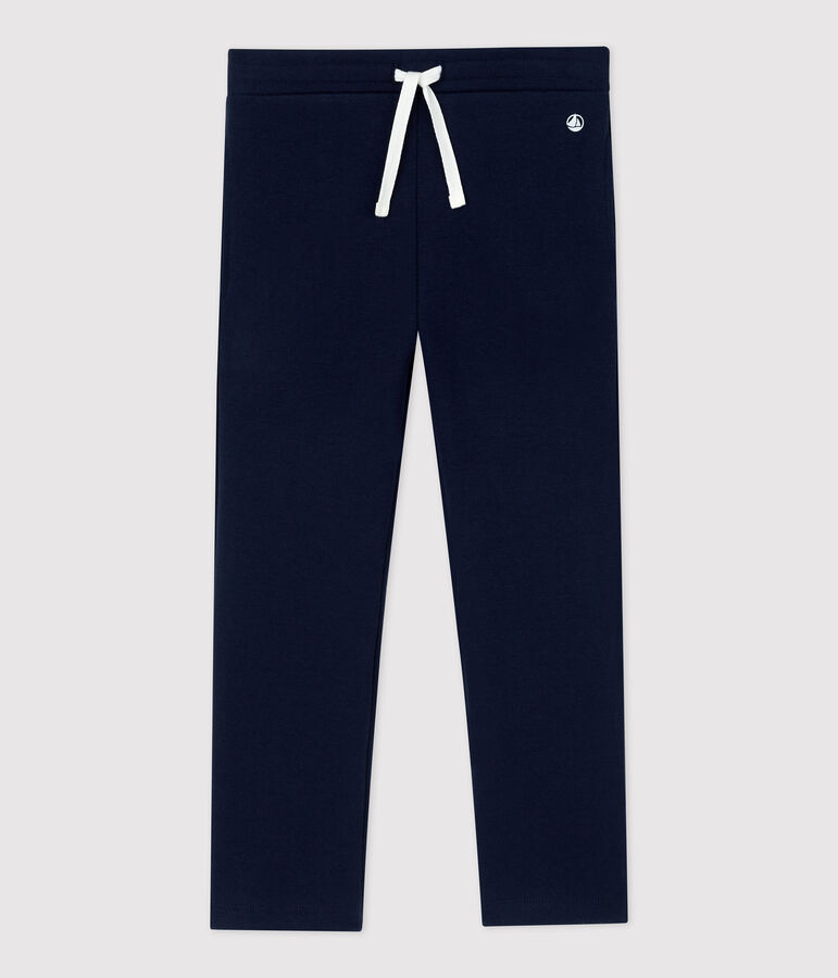 Pantalon confortable en coton enfant fille bleu