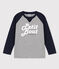 Tee-shirt manches longues en jersey enfant garçon gris SUBWAY/bleu SMOKING
