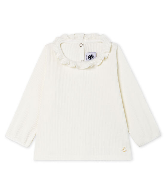 Blouse manches longues bébé fille unie blanc MARSHMALLOW CN