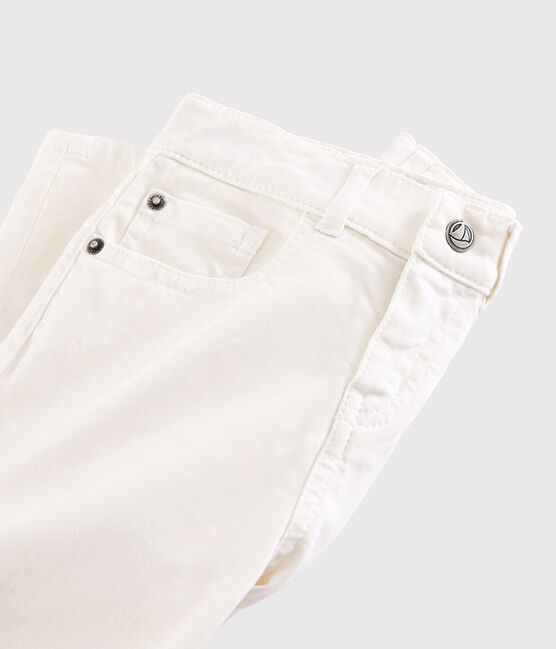 Pantalon en serge enfant garçon blanc MARSHMALLOW