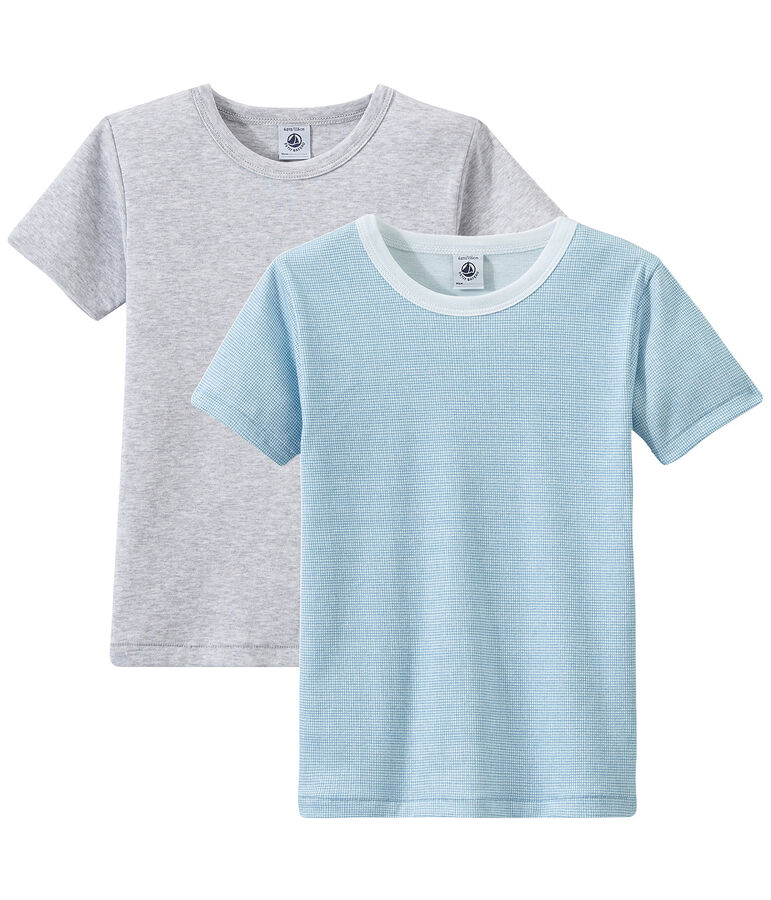 Lot de 2 t-shirts gar&ccedil;on manches courtes blanc