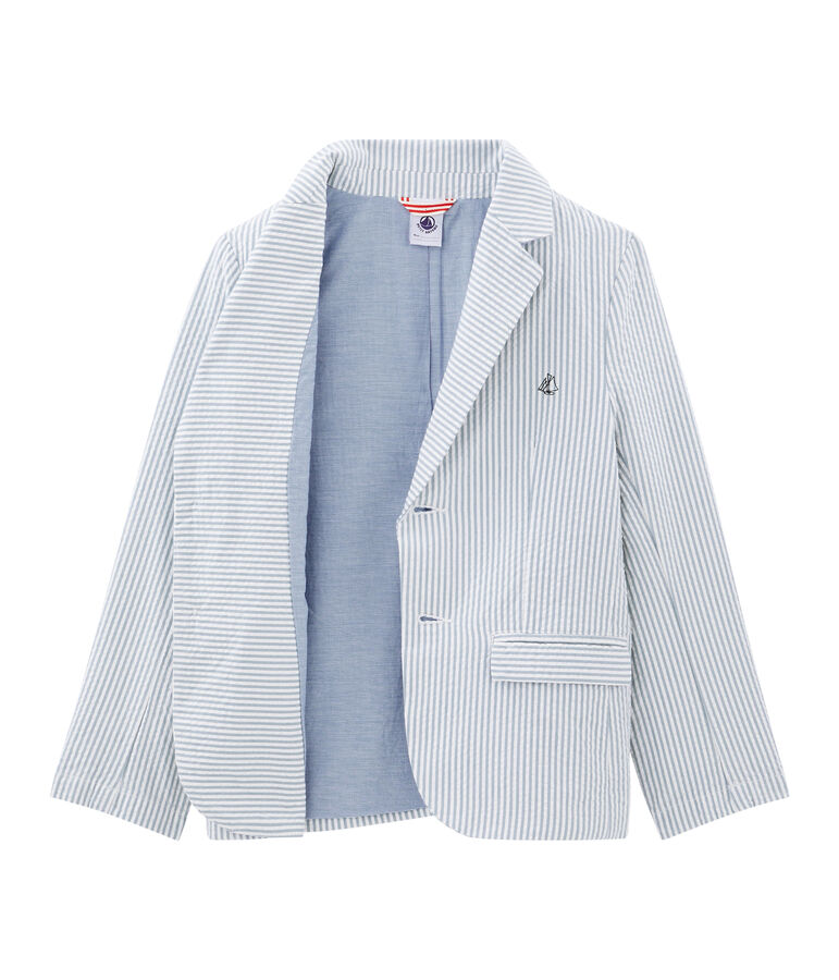 Veste enfant gar&ccedil;on bleu FONTAINE/blanc MARSHMALLOW