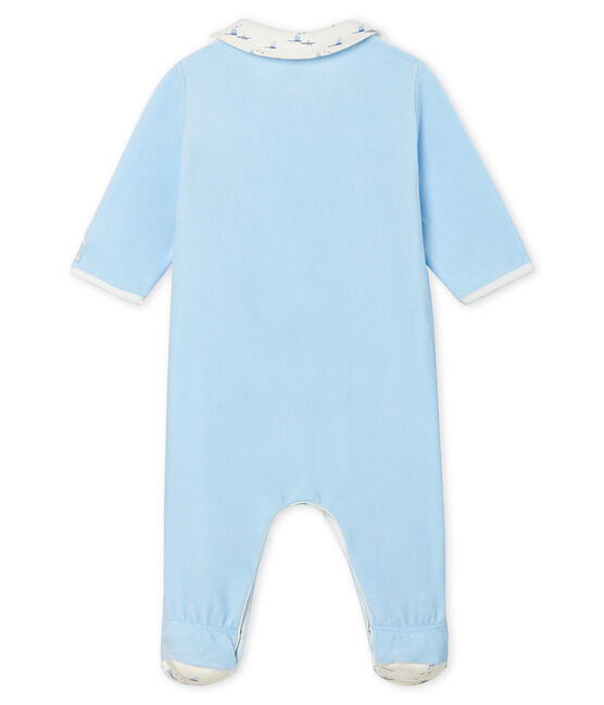 Dors bien bébé garçon en velours bleu TOUDOU