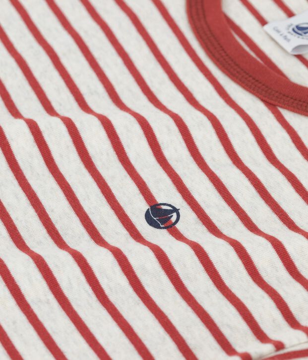 T-shirt met korte mouwen in katoen voor jongens beige/bruin