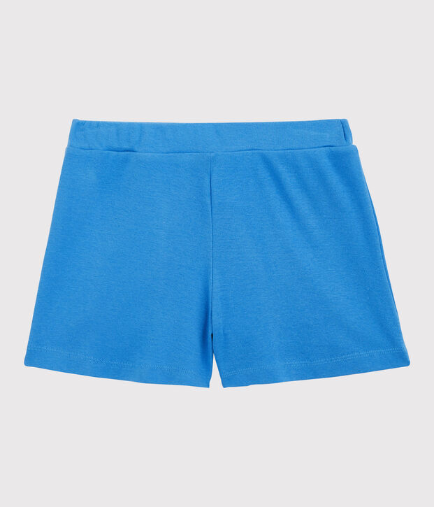 Meisjesshort in katoen blauw