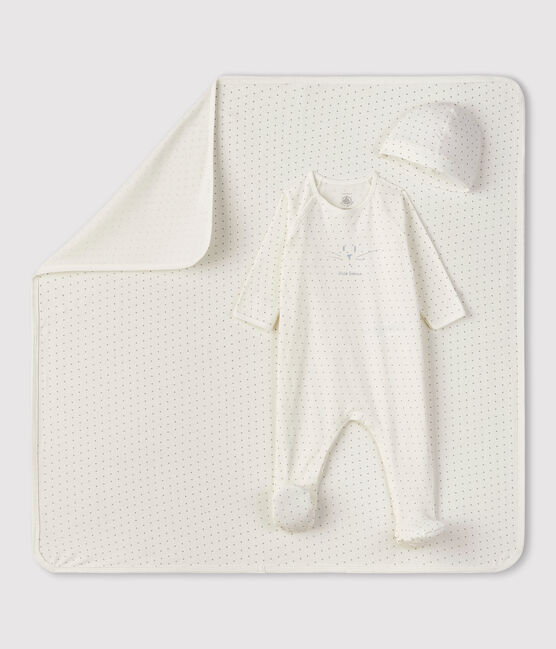 Coffret cadeau naissance bébé garçon en côte variante 1