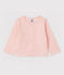 Geribde cardigan voor babymeisjes roze MINOIS/wit ECUME