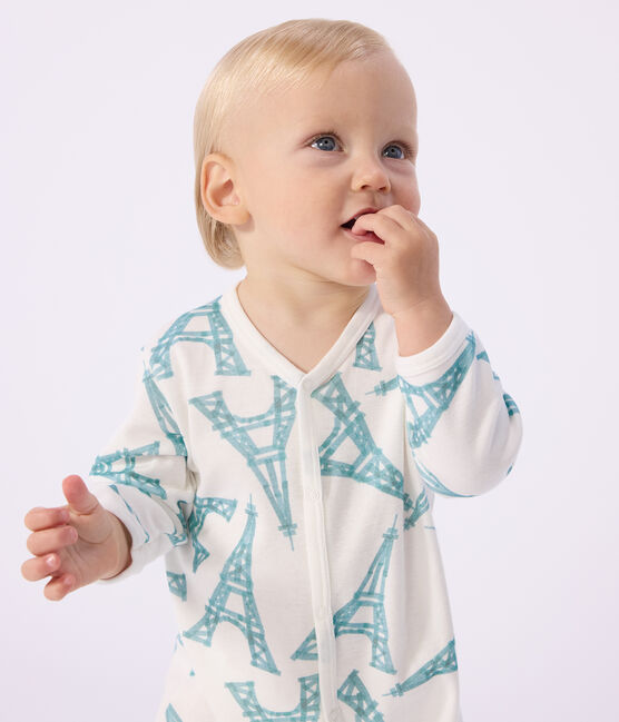 Katoenen babypyjama met Eiffeltorenprint MARSHMALLOW/ MIMI