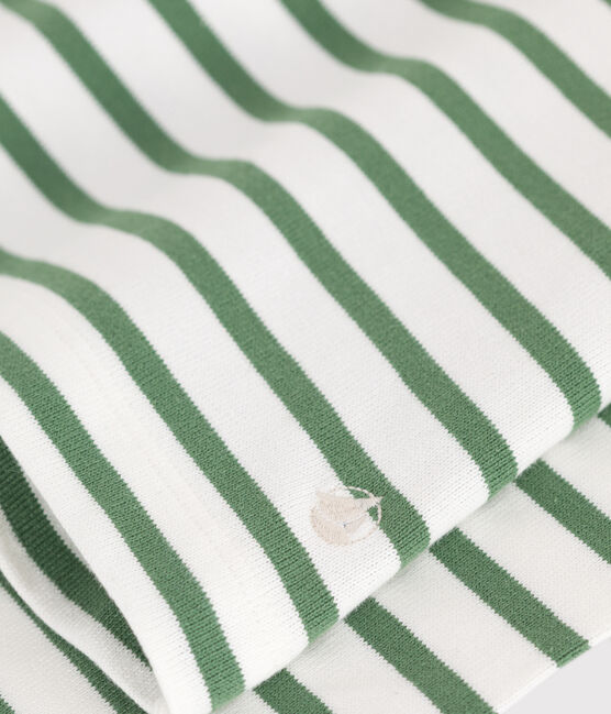 Katoenen marineshirt met lange mouw voor dames groen MARSHMALLOW/ PALMERAIE