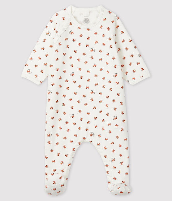 Molton babyslaappak met vossenprint wit MARSHMALLOW/wit MULTICO