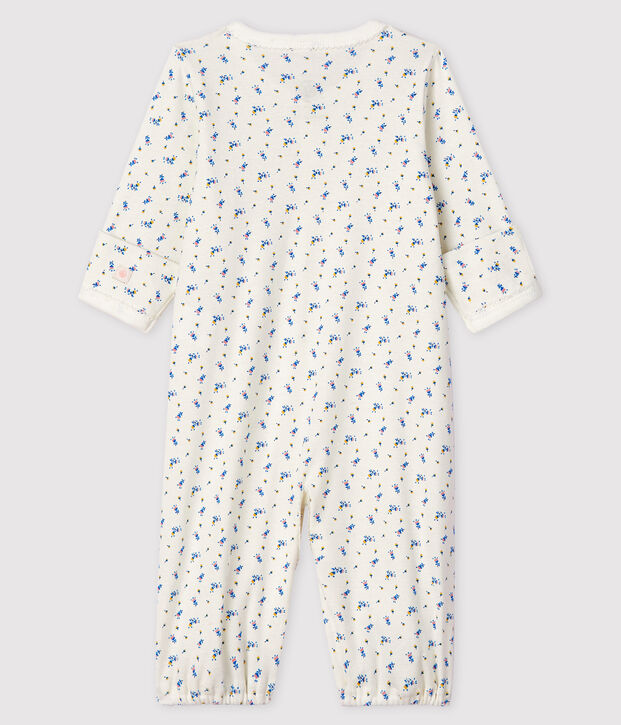 Combisac &agrave; imprim&eacute; fleur b&eacute;b&eacute; fille en c&ocirc;te blanc/multicouleur