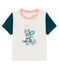 Tee-shirt manches courtes à motif bébé garçon blanc MARSHMALLOW/vert PINEDE CN