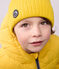 Gebreide kindermuts met fleecevoering geel JAUNE