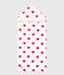 Badcape met hartjes uit badstof voor baby's wit MARSHMALLOW/rood TERKUIT