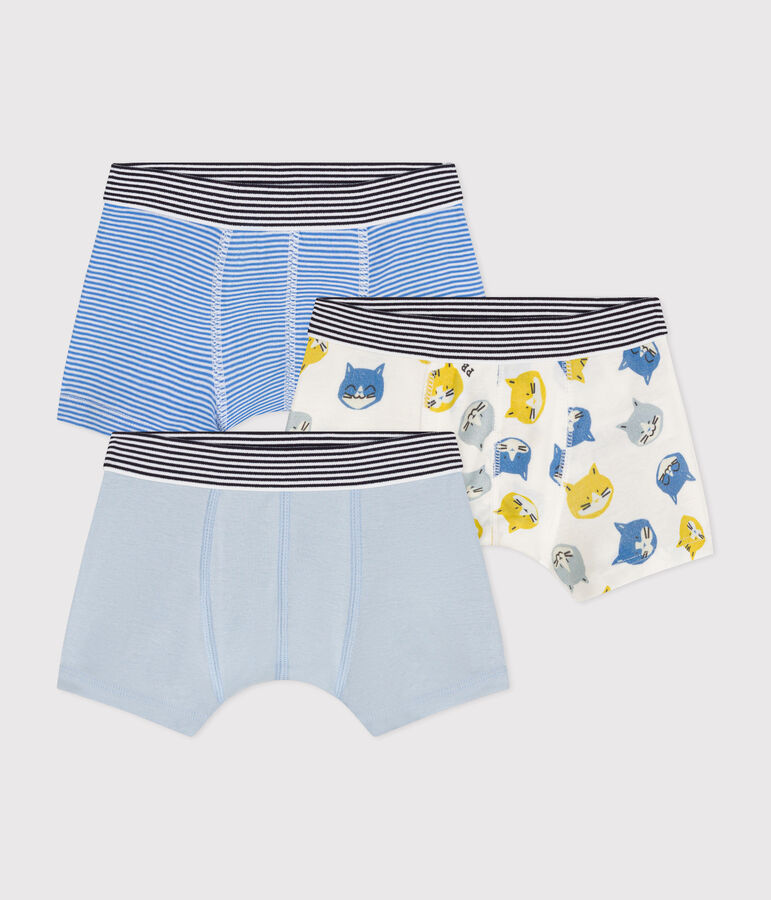 Set met drie katoenen boxershorts met katmotiefje voor kinderen multicouleur