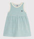 Robe sans manche bébé en bouclette éponge rayée