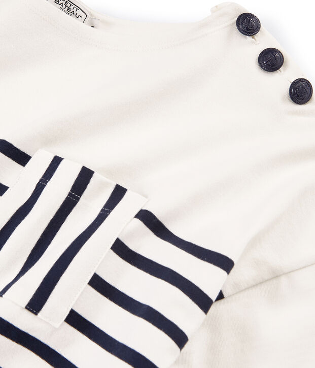 Marini&egrave;re manches courtes femme blanc/bleu