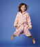 Meisjesbadjas van badstof met hartjes roze CHARME/wit MARSHMALLOW