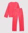Roze fluwelen meisjespyjama met welp motief roze CARMEN