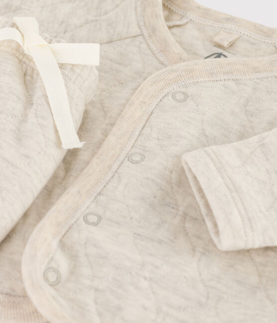 Ensemble 2 pièces bébé matelassé en coton beige MONTELIMAR CHINE