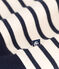 Sweatshirt van geruwde fleece met schipperskraag voor dames wit AVALANCHE/blauw SMOKING
