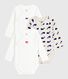Set van katoenen babybody's met lange mouwen en print