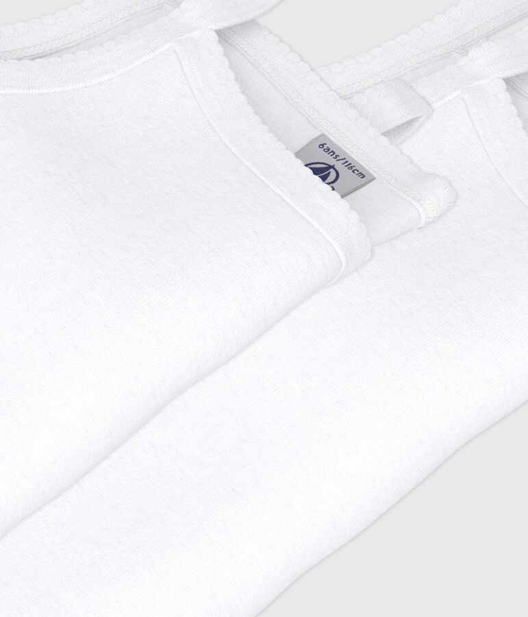 Lot de 2 chemises &agrave; bretelles blanches petite fille multicouleur