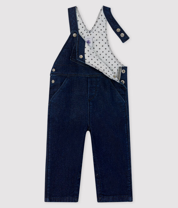 Lange salopette met denim effect voor baby's blauw