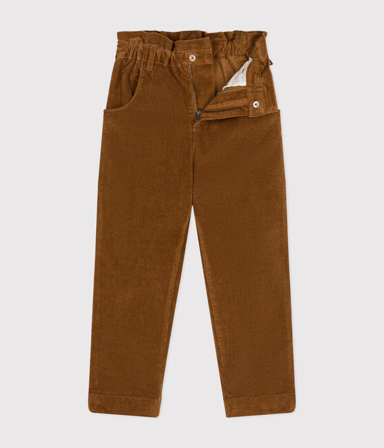 Pantalon en velours enfant fille marron CUIVRE