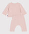 Ensemble 2 pièces en tubique matelassé bébé rose SALINE