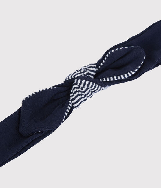 Katoenen meisjes haarband blauw SMOKING