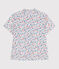 Blouse enfant en coton manches courtes fleurie blanc MARSHMALLOW/blanc MULTICO