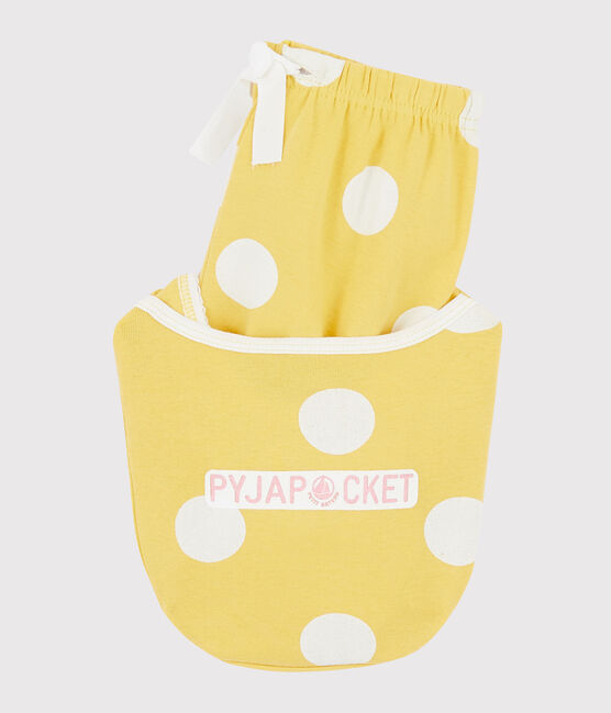 Pyjacourt à pois enfant en côte jaune BLE/blanc ECUME