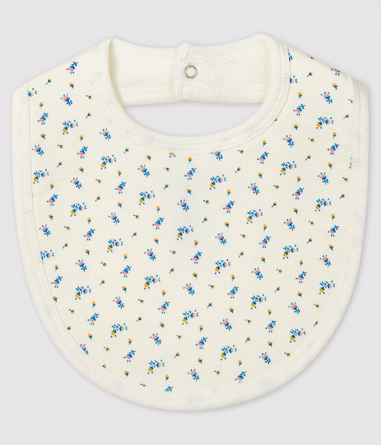 Babyslabbetje van ribkatoen wit MARSHMALLOW/grijs GRIS