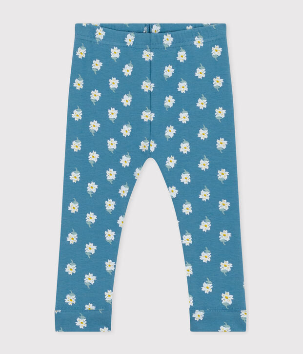 Legging en coton imprim&eacute; b&eacute;b&eacute; bleu/multicouleur