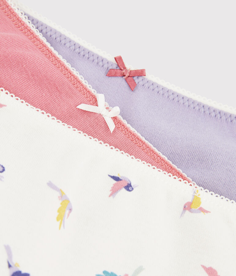 Lot de 3 shorties imprim&eacute; oiseau petite fille multicouleur