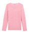 dames• tee-shirtmet lange mouwen in katoen/wol roze CHEEK/wit MARSHMALLOW