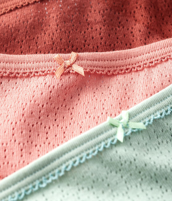 Lot de 3 culottes unies petite fille ajourées en coton variante 1