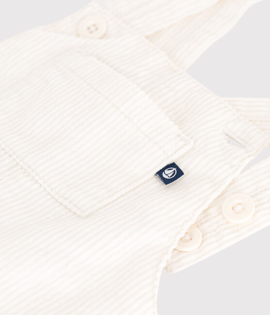Effen babysalopette van corduroy ecru MILK