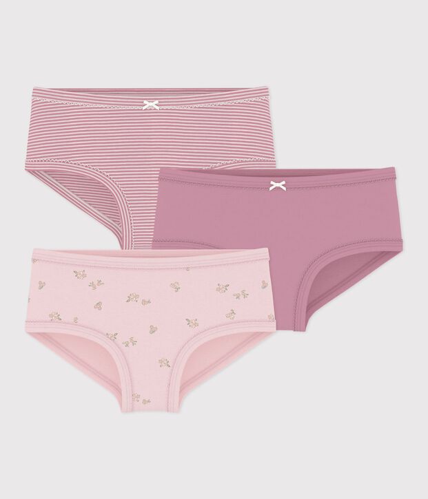 Lot de culottes enfant en coton taille haute &agrave; fleurs multicouleur