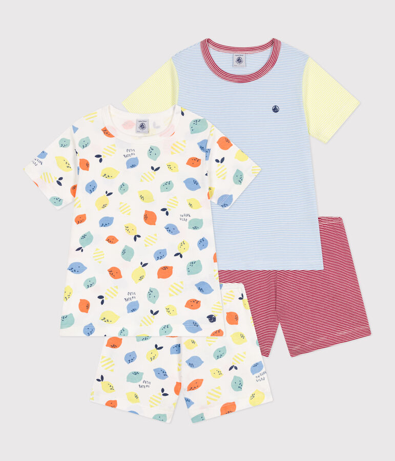 Lot de 2 pyjamas shorts enfant en coton multicouleur