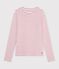 Gestreept katoenen T-shirt met lange mouwen voor dames wit/rood