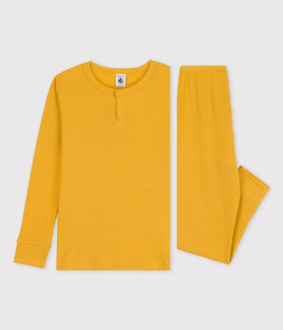 Pyjama uni en coton lyocell enfant jaune OCRE