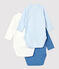 Lot de 3 bodies croisés manches longues bébé en coton biologique variante 2