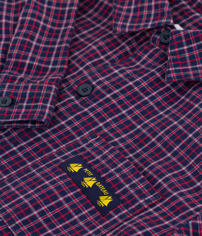 Chemise enfant en flanelle &agrave; carreaux bleu/multicouleur